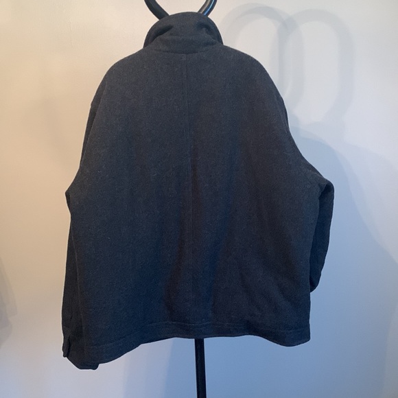 Aberdeen Collection Mens Wool Jacket w/ Leather Collar - Charcoal & Brown - Picture 6 of 8